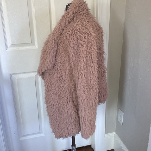 Zara Pink Teddy Jacket Plush Faux Fur - Picture 2 of 5